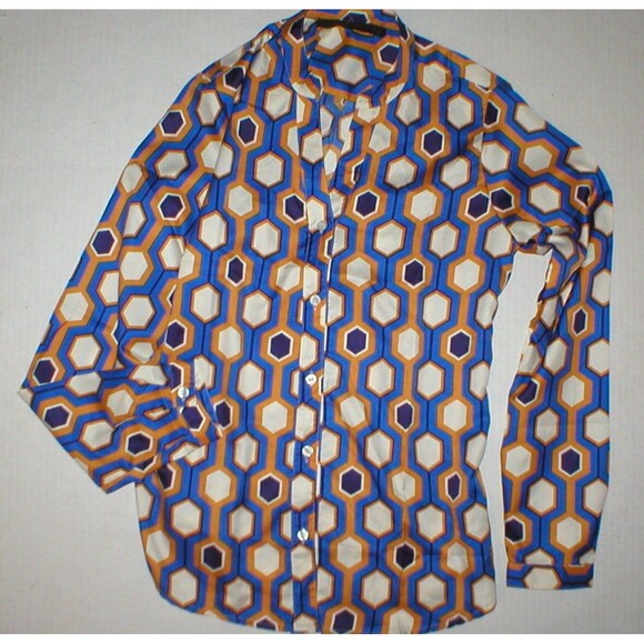 Womens New The Limited Blouse Work Play Blue Orange Cream Geometric Purple S Top - Picture 8 of 12